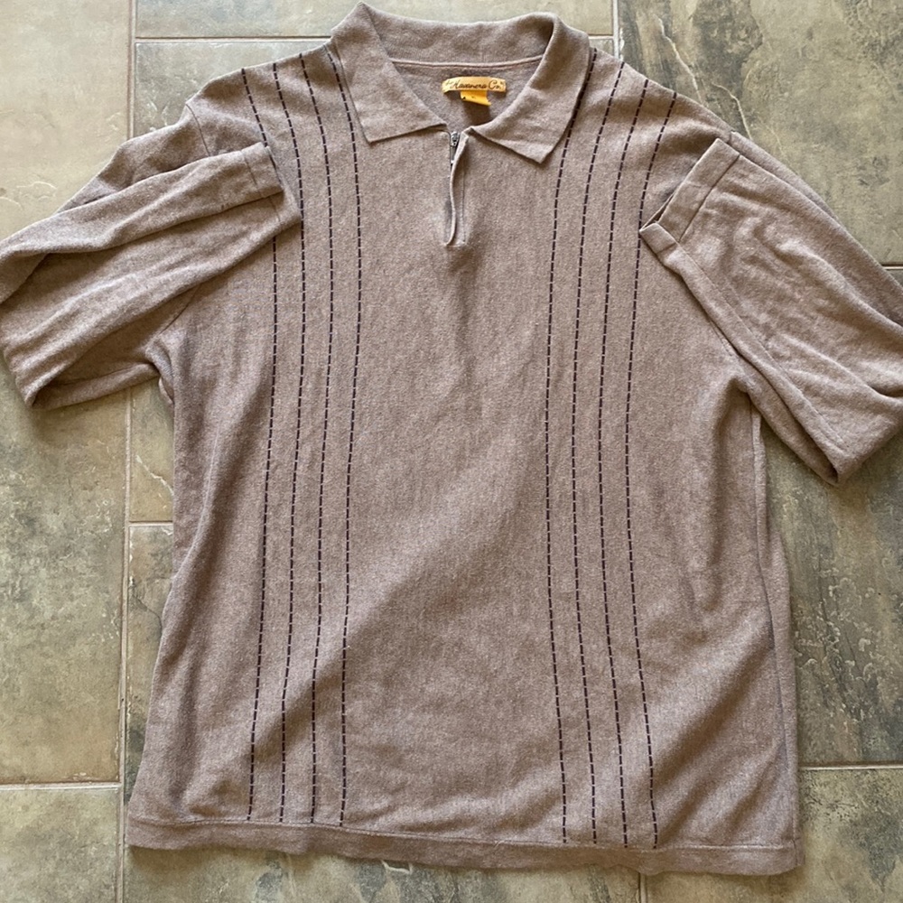 Light Brown L Zip Sweater